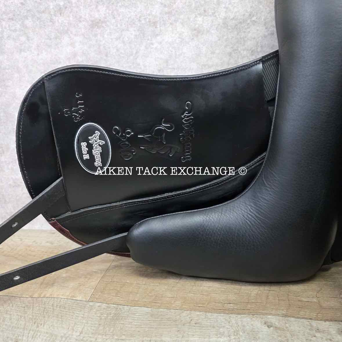 2022 Custom Saddlery Wolfgang Solo MKII Monoflap Dressage Saddle, 17.5" Seat - Short Flap, Adjustable Tree, Wool Flocked Panels