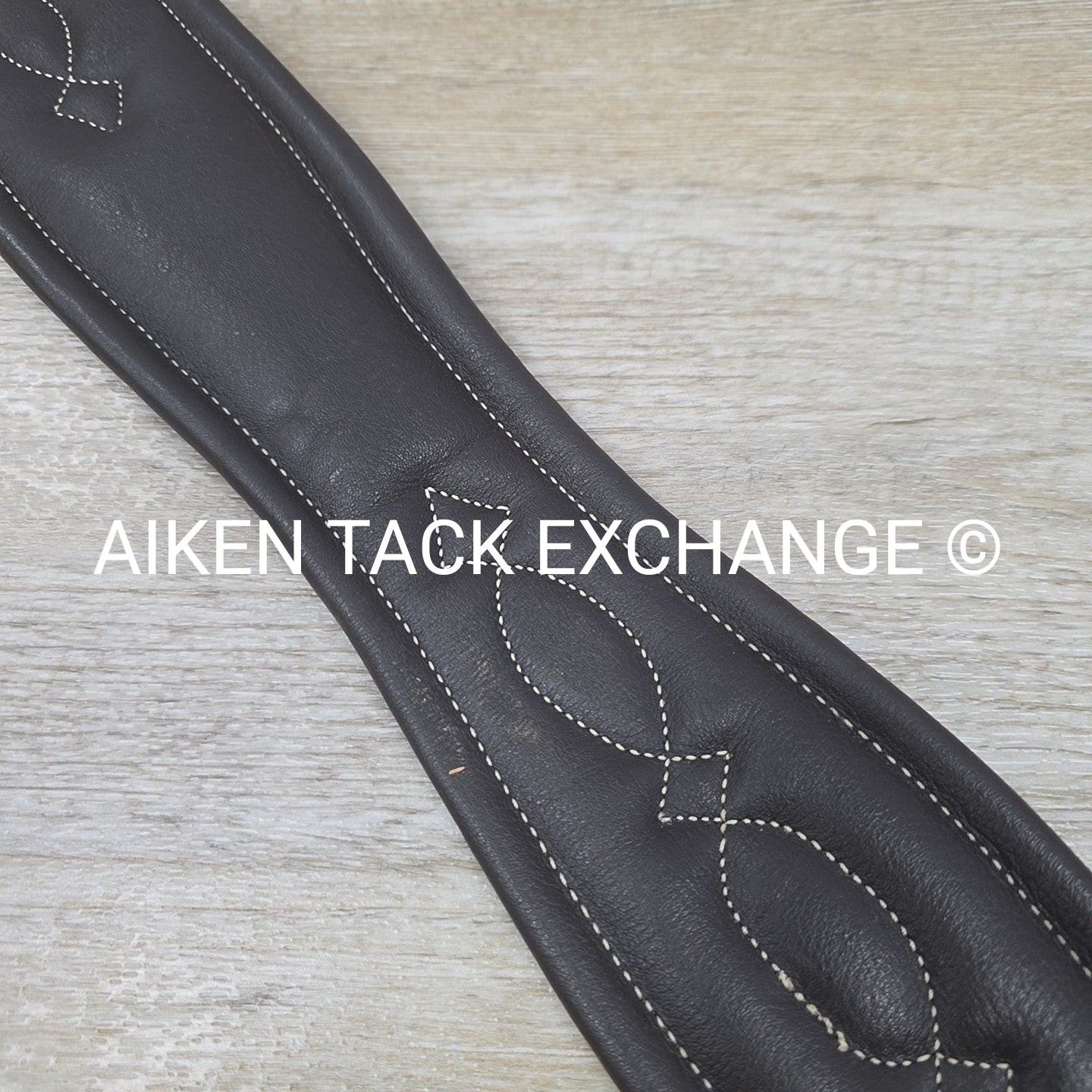 Fancy Stitched Girth with Double End Elastic, Brown, 48"