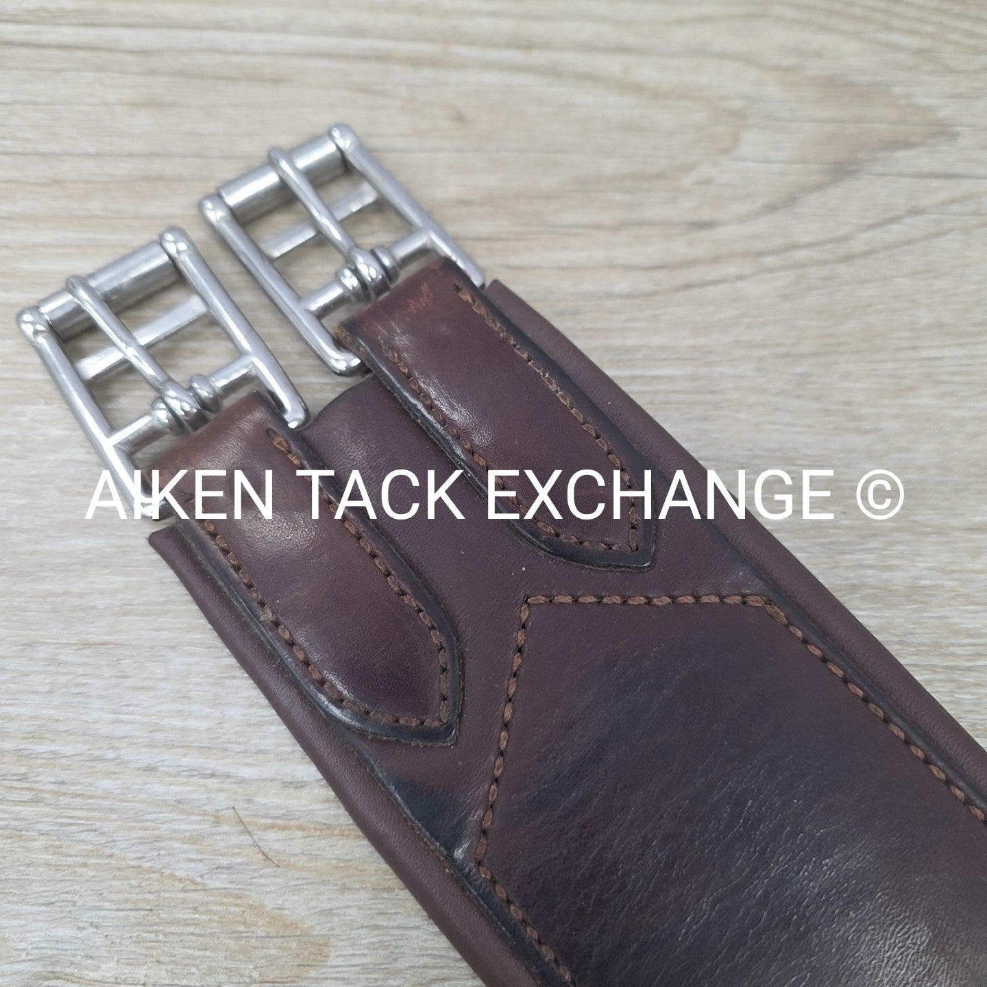 HFP Leather Girth with Single End Elastic, Brown, 54"