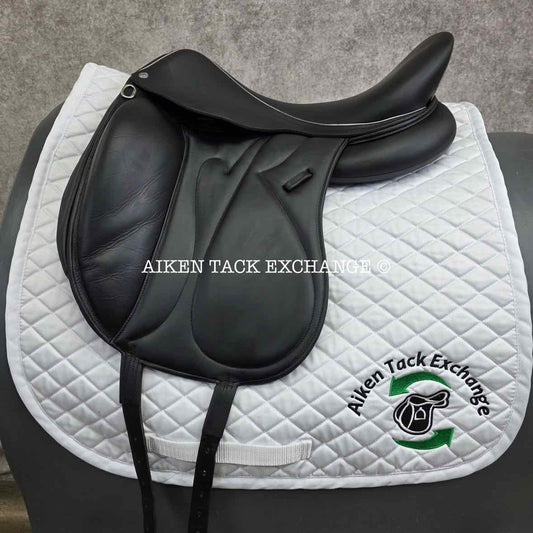 2017 Devoucoux Makila S Monoflap Dressage Saddle, 18" Seat, 1A Flap, M/MW Tree, D3D Panels, Full Buffalo Leather