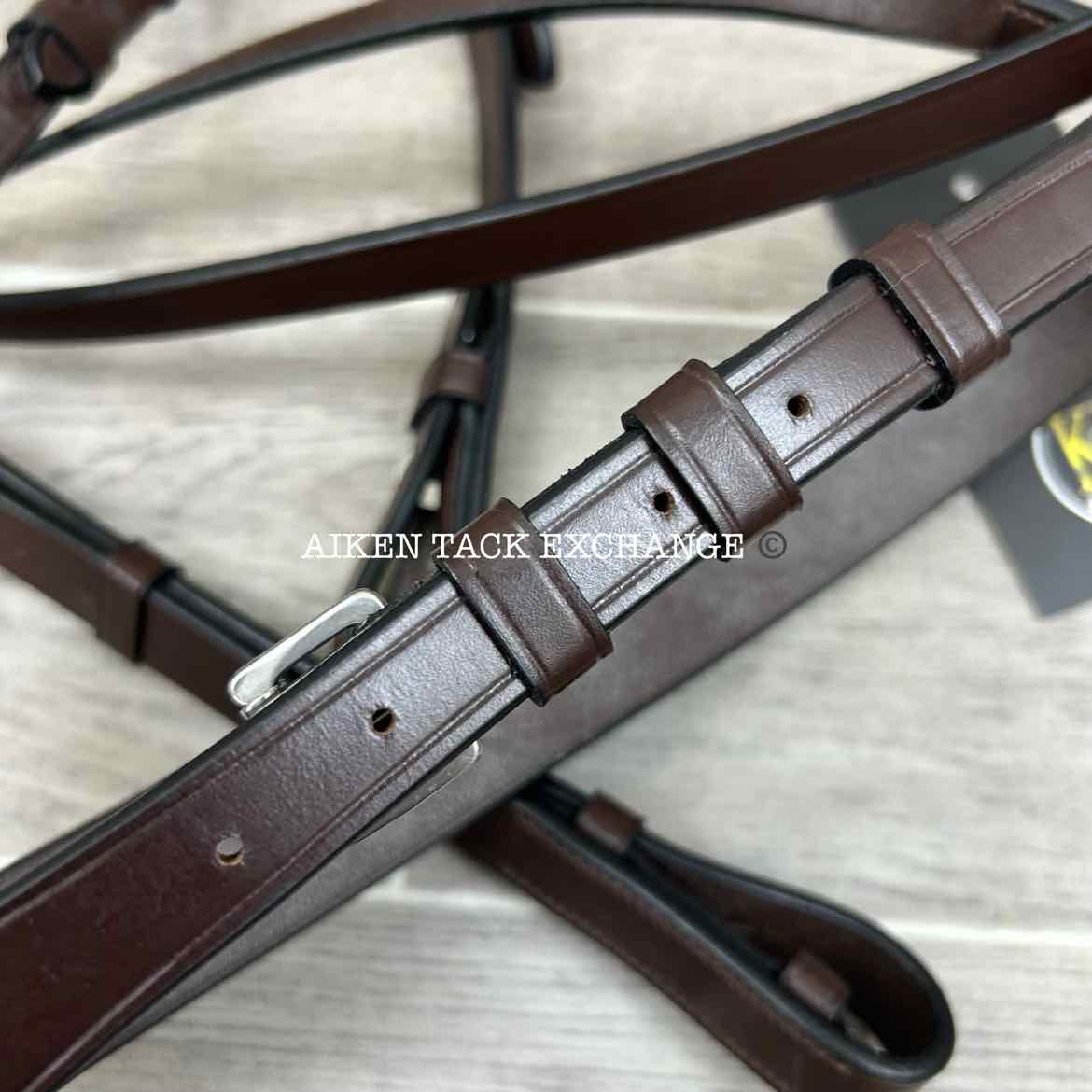 KL Select KL Italia Foxwell Hunt Bridle with Reins, Brown, Size Full