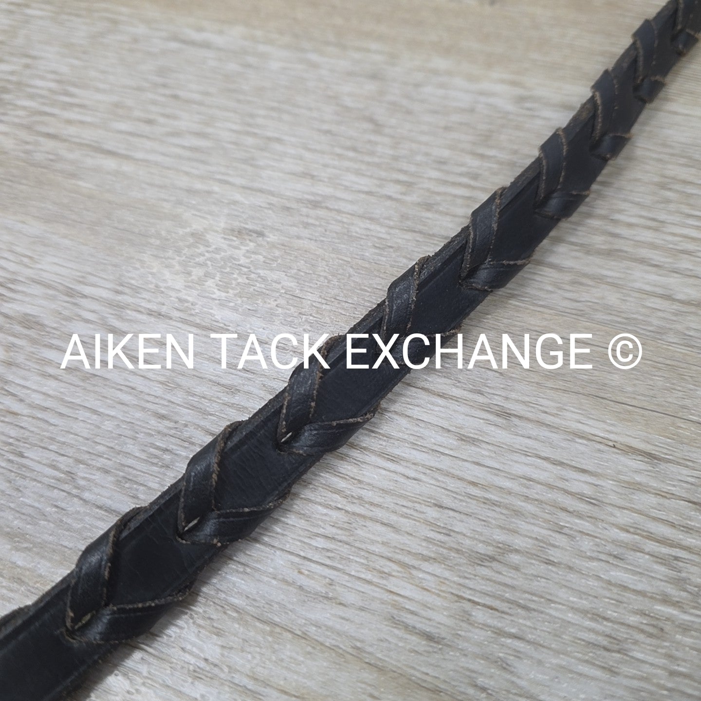 Flat Laced Reins, Black, 56"