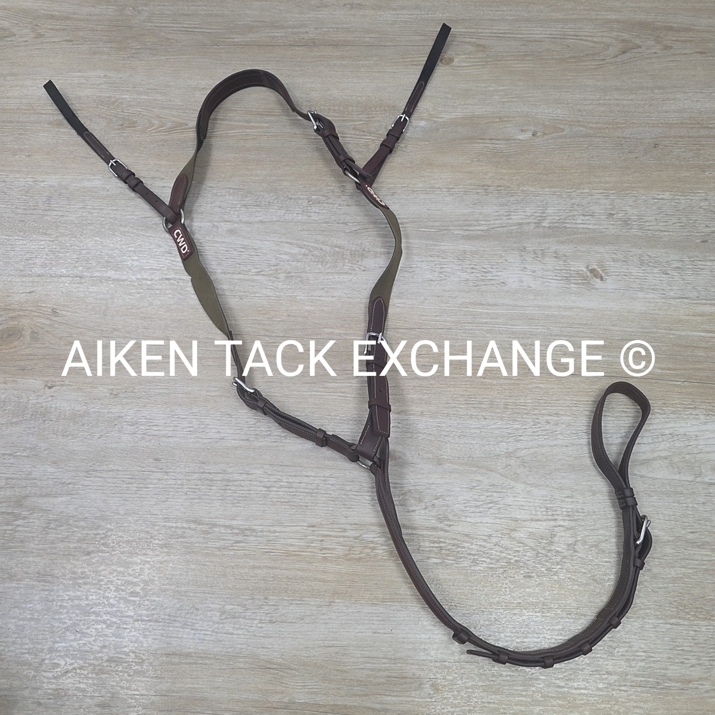 CWD Bridge Breastplate with Wide Elastic, Brown, Size Full (3)