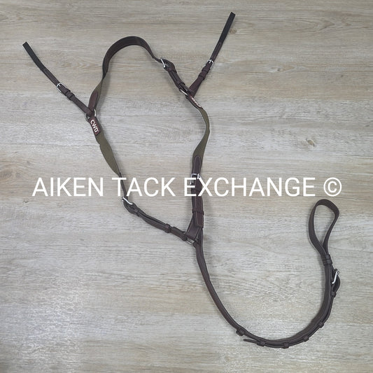 CWD Bridge Breastplate with Wide Elastic, Brown, Size Full (3)