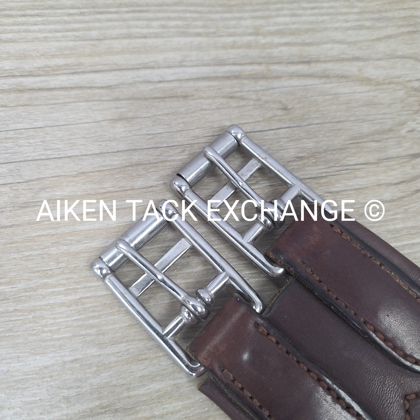 HFP Leather Girth with Single End Elastic, Brown, 54"