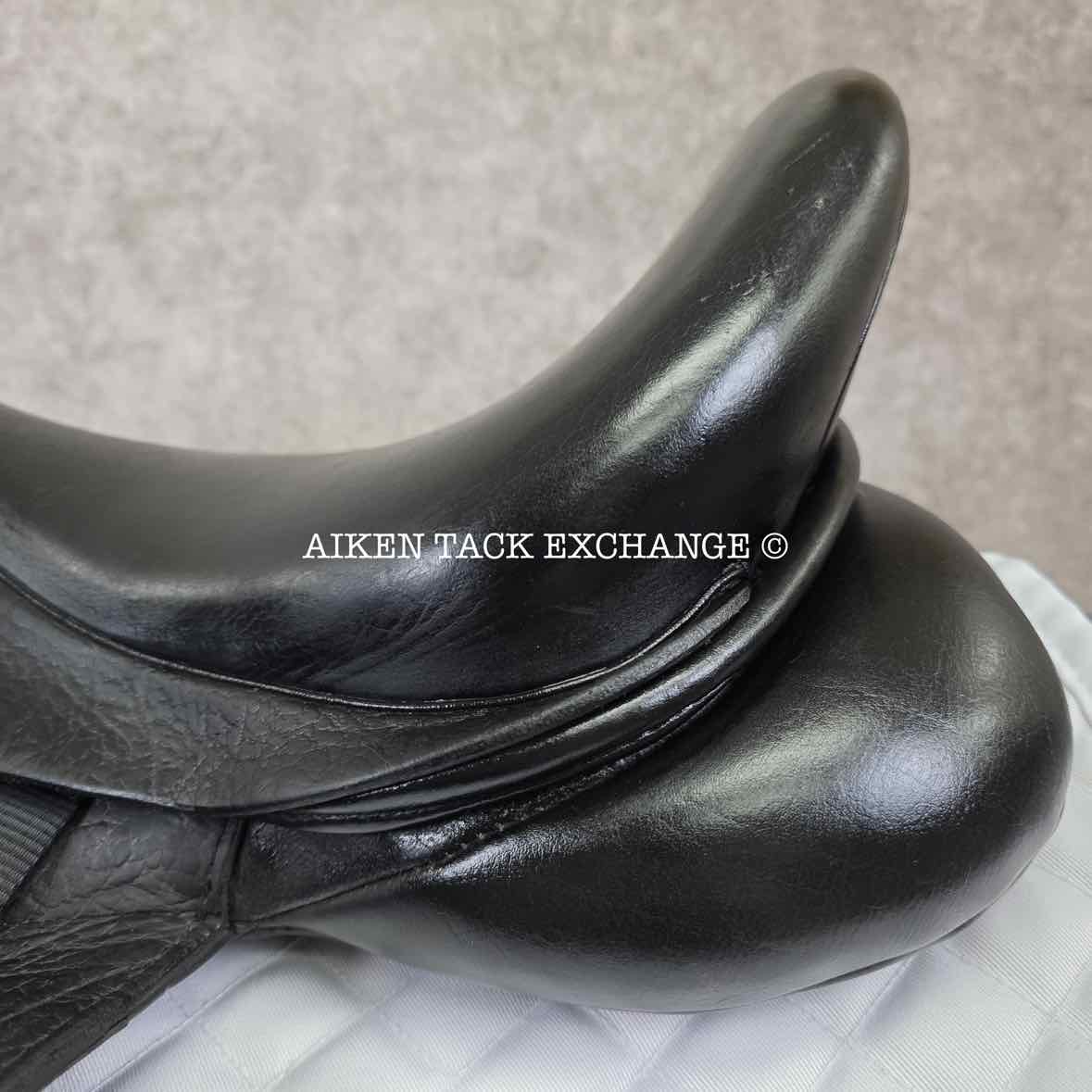 2015 Custom Saddlery Wolfgang Omni Monoflap Dressage Saddle, 17.5" Seat, Adjustable Tree, Wool Flocked Panels