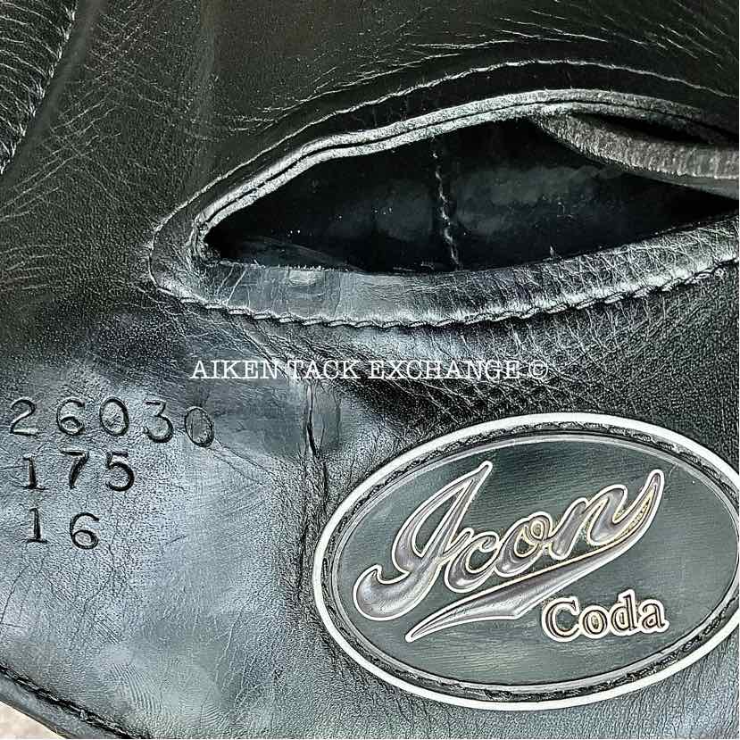 **SOLD** 2020 Custom Saddlery Icon Coda W Monoflap Dressage Saddle, 17.5" Seat, Adjustable Tree, Wool Flocked Panels