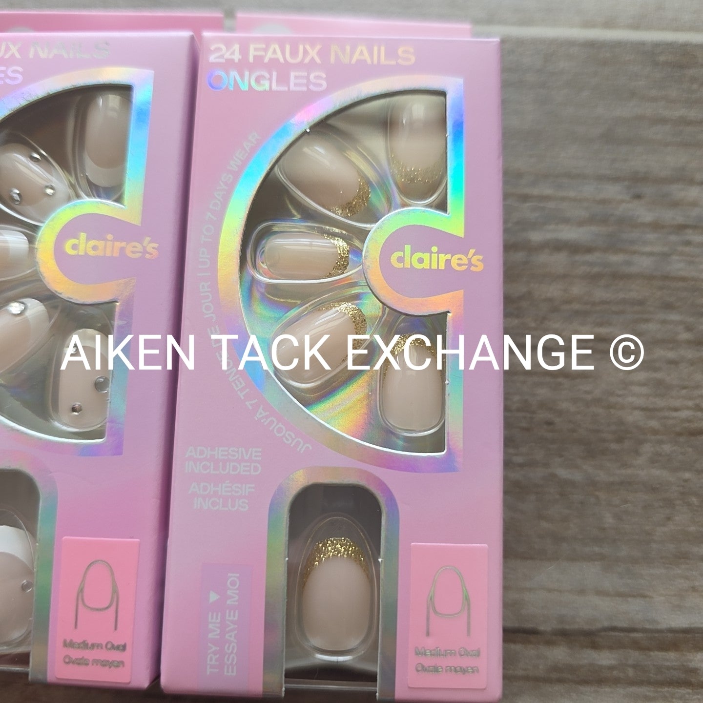 Claire's Glue-On Nails (2 Sets) - 24 Count Each (48 Total)