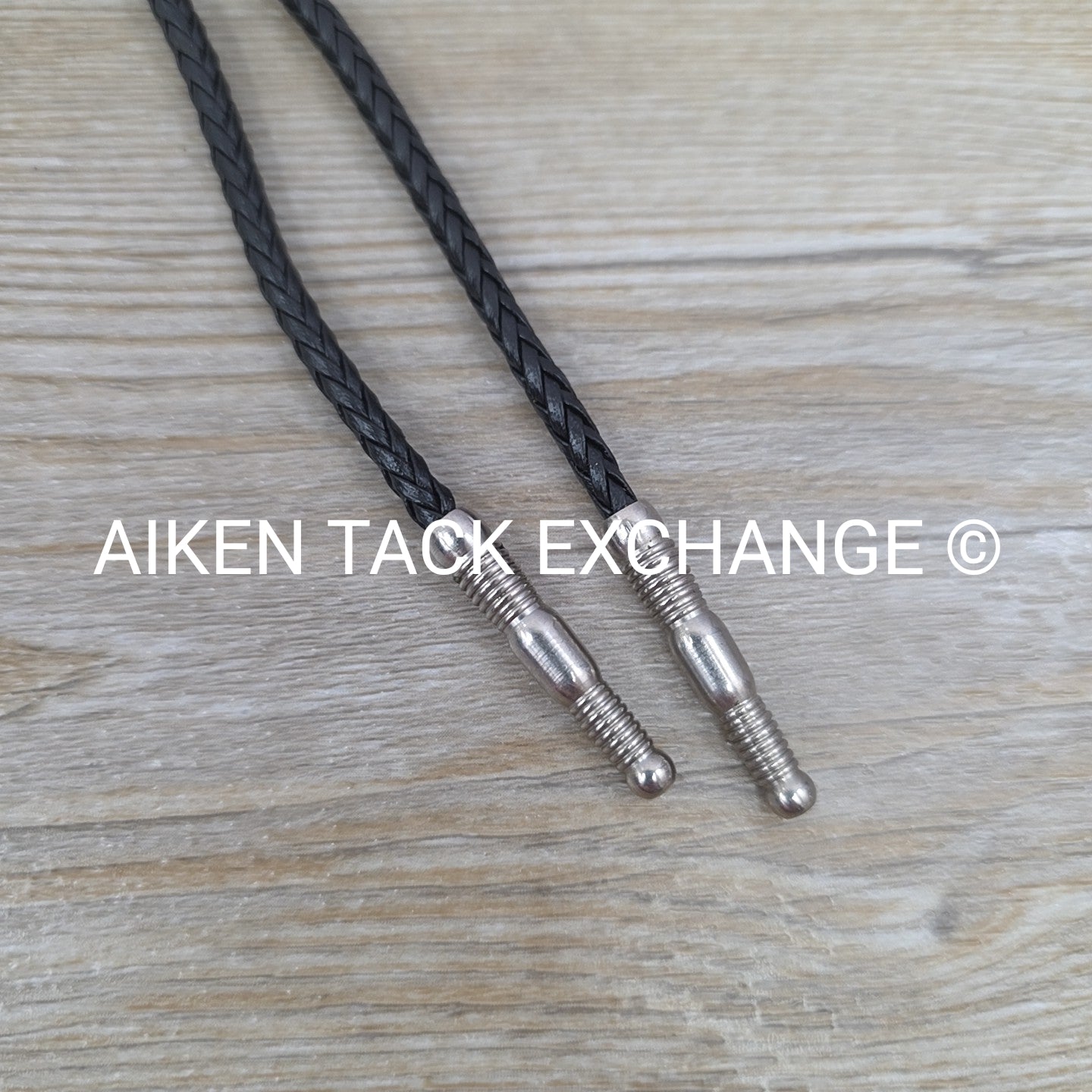 Leather Bolo Tie w/ Grey Gemstone