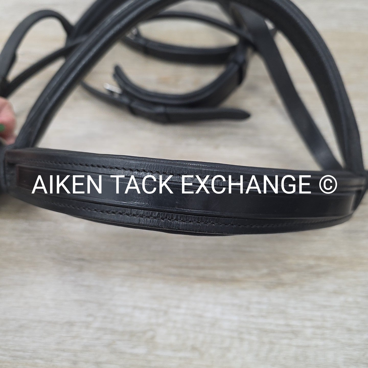 KL Select Black Oak Juniper Dressage Bridle with Reins, Black,  Size Full