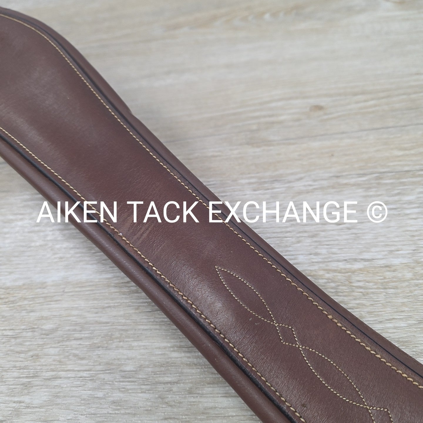 Leather Girth with Single End Elastic, Brown, 52"