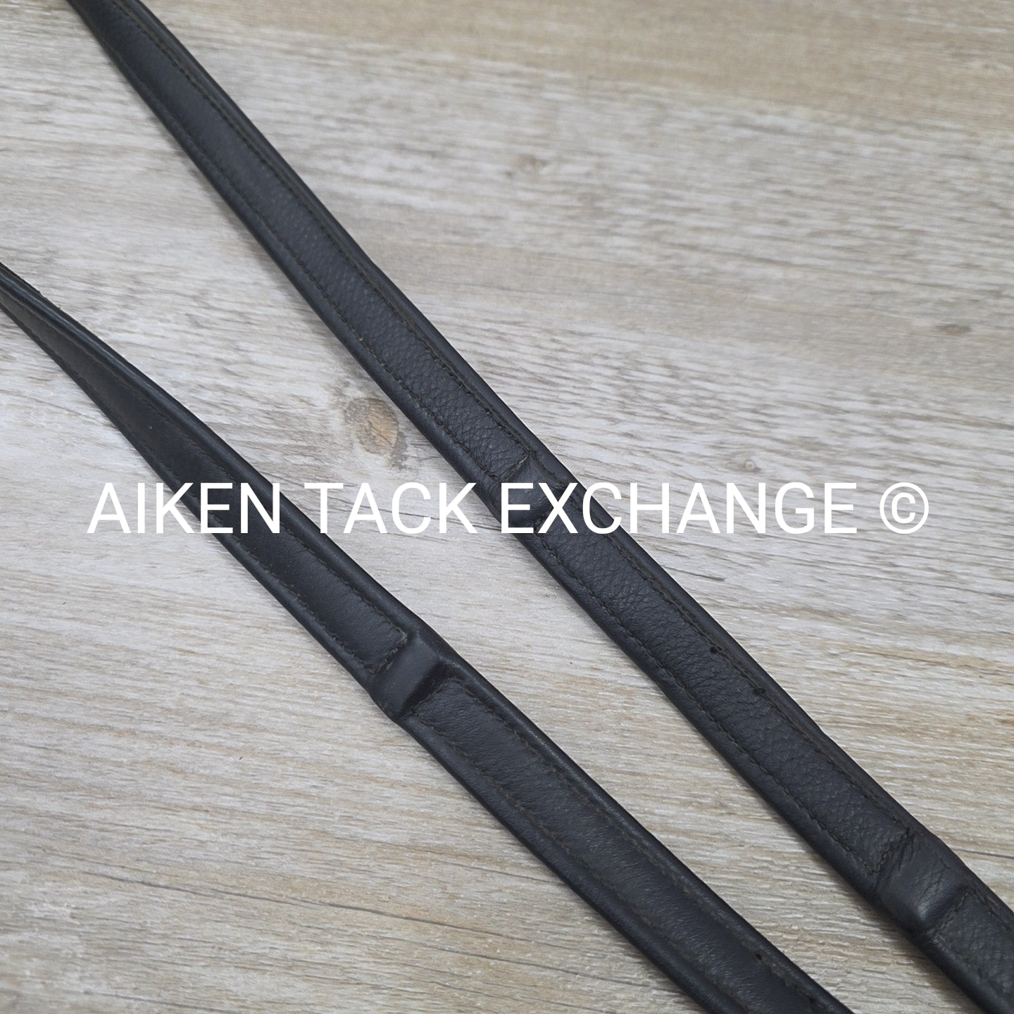 KL Select Red Barn Calf Lined Reins, Black, Size Full