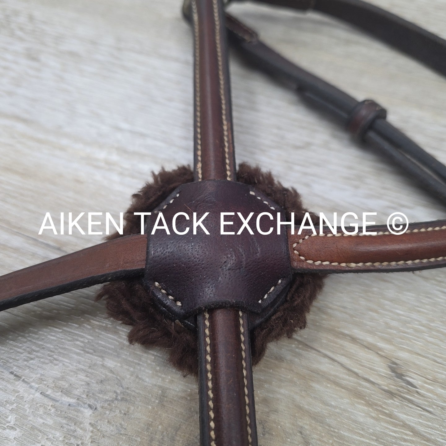 Bobby's English Tack Figure 8 Noseband, Brown, Size Full