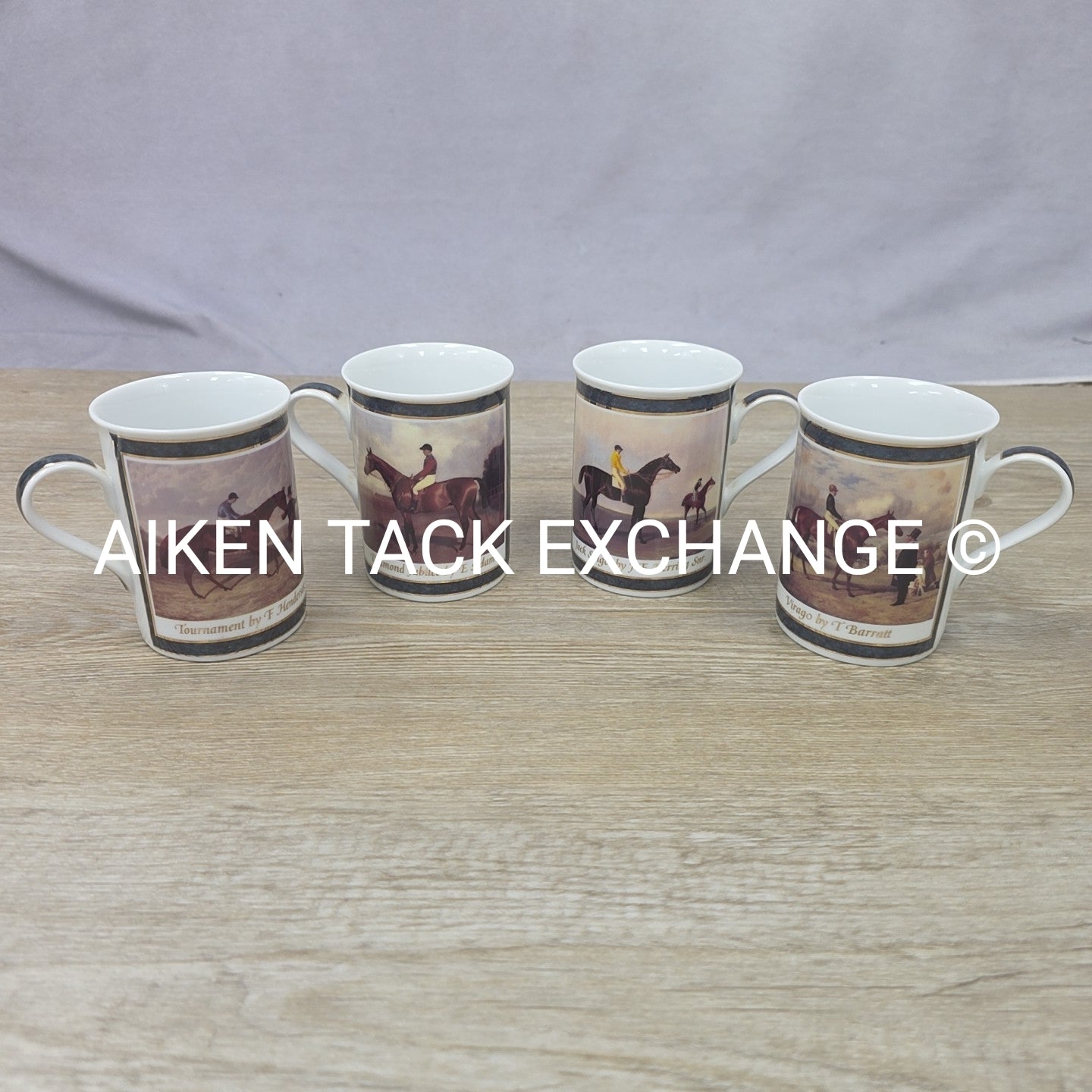 Cloverleaf Porcelain Jockey Mugs, Set of 4