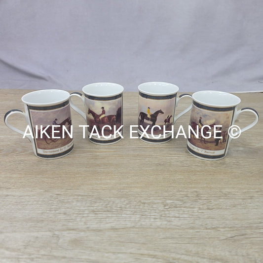 Cloverleaf Porcelain Jockey Mugs, Set of 4