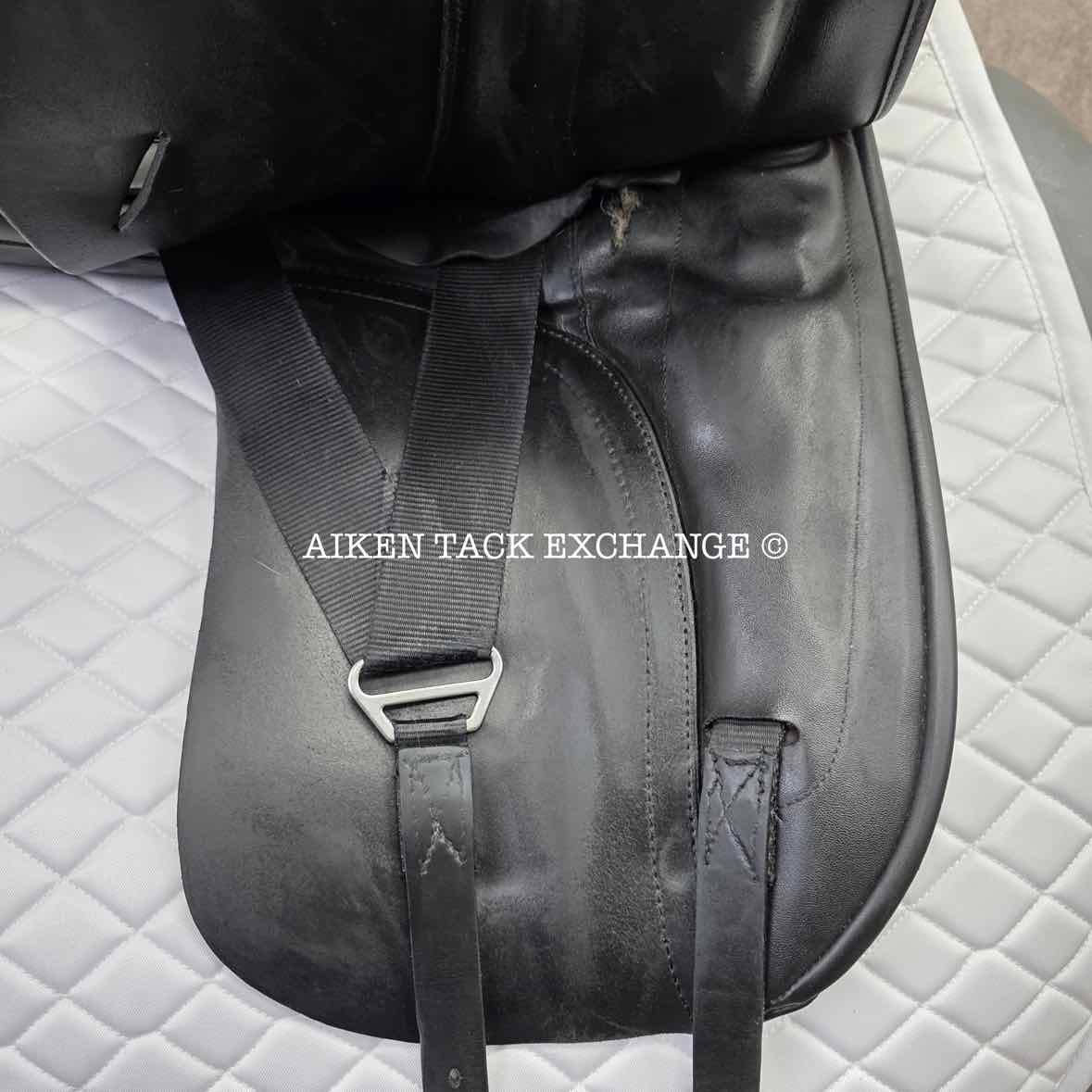 2010 Custom Saddlery Wolfgang Solo Dressage Saddle, 17.5" Seat, Adjustable Tree, Wool Flocked Panels