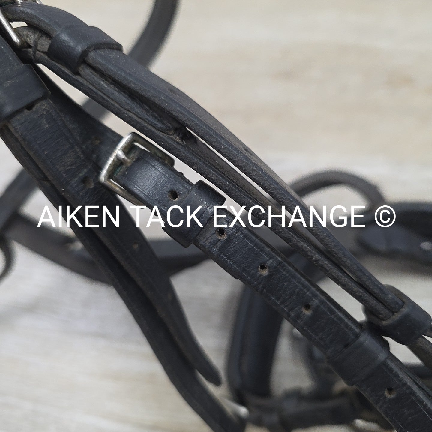 BARGAIN BUNDLE: Dressage Bridle with Rubber Reins, Black, Size Full