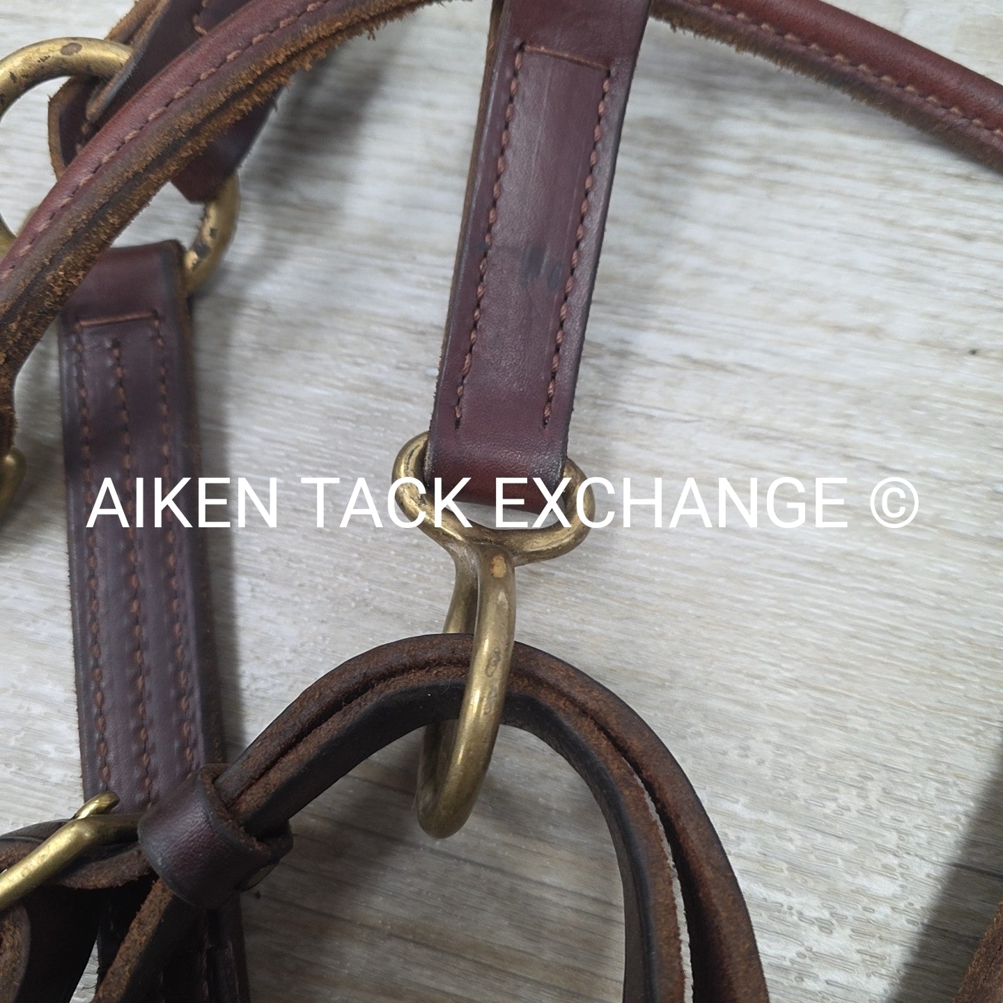 SmartPak Triple Stitch Leather Halter, Brown, Size Full