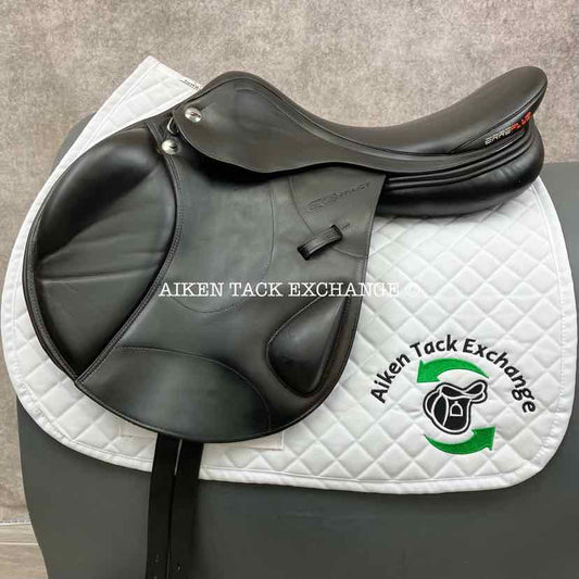 2020 Erreplus E-Contact Monoflap Jump Saddle, 18" Seat, Adjustable Tree, Wool Flocked Panels