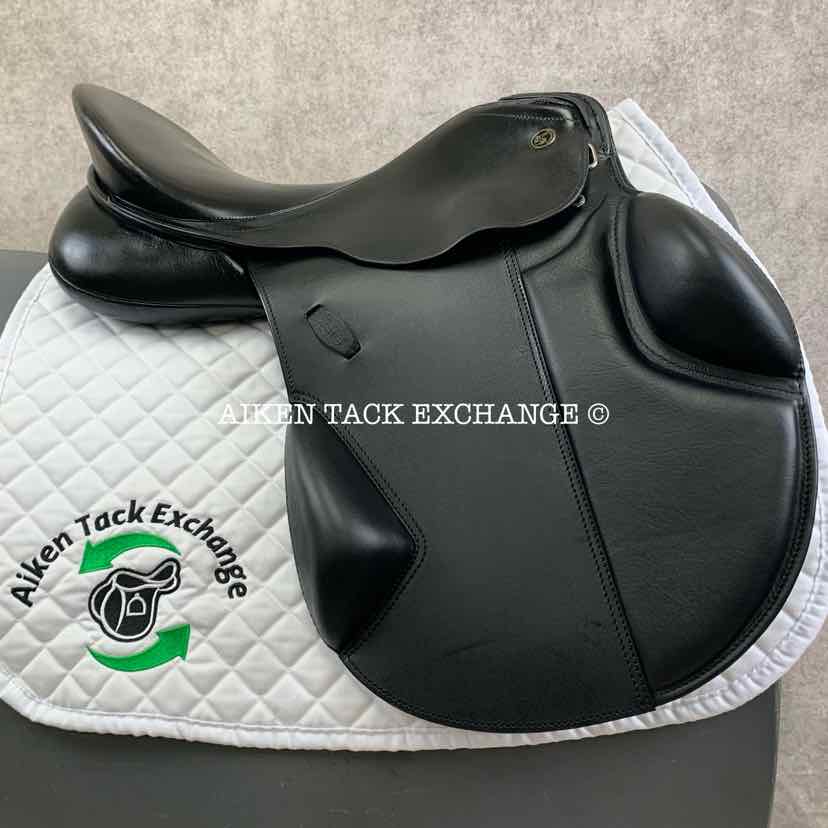 **SOLD** 2002 Kieffer Norbert Koof All Purpose Jump Saddle, 17" Seat, Wide Tree, Wool Flocked Panels