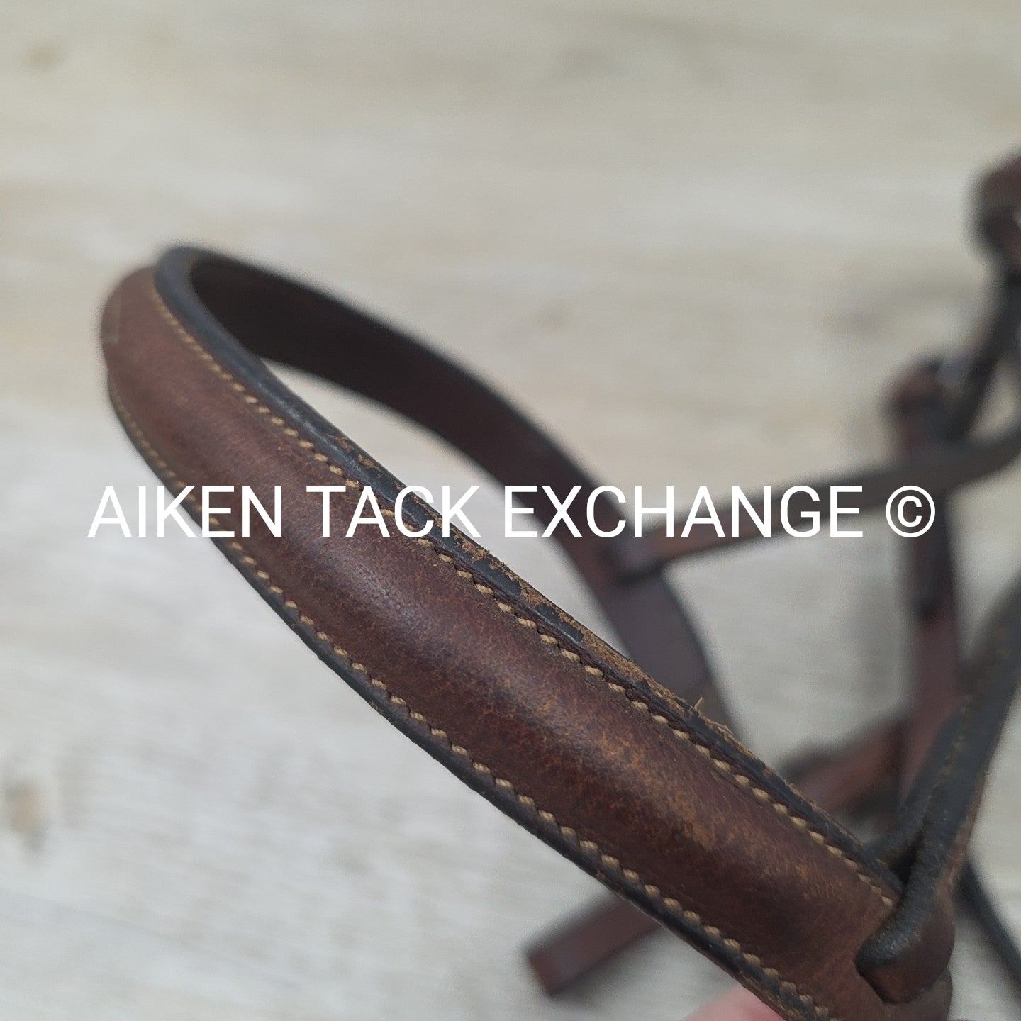 Plain Raised Bridle with Matching Laced Reins, Brown, Size Cob