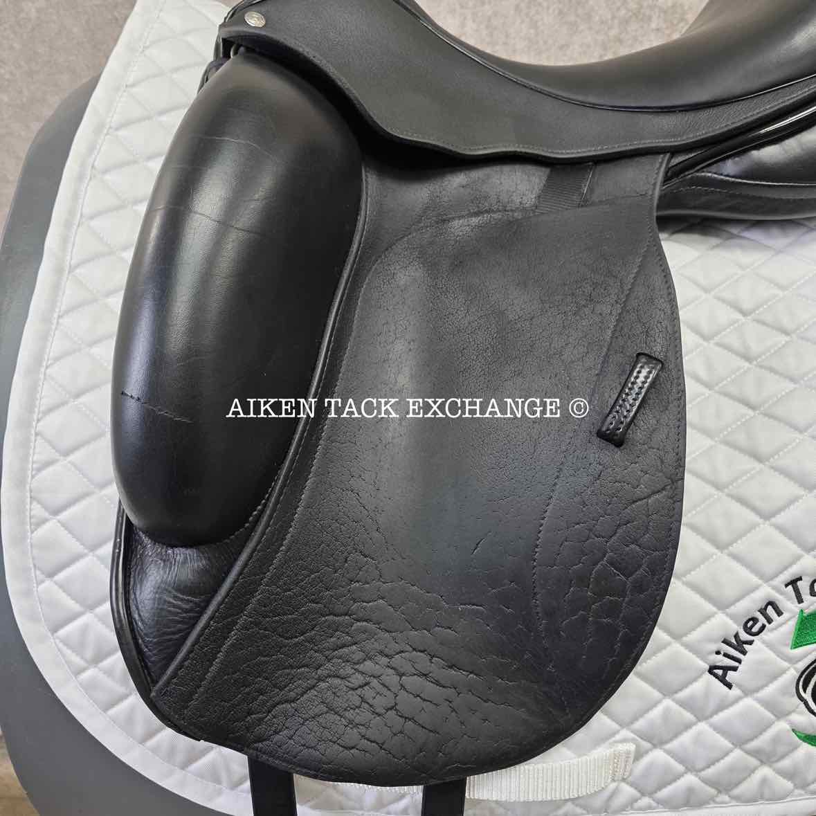 2017 Custom Saddlery Icon Flight Monoflap Dressage Saddle, 17.5" Seat, Adjustable Tree, Wool Flocked Hybrid Panels