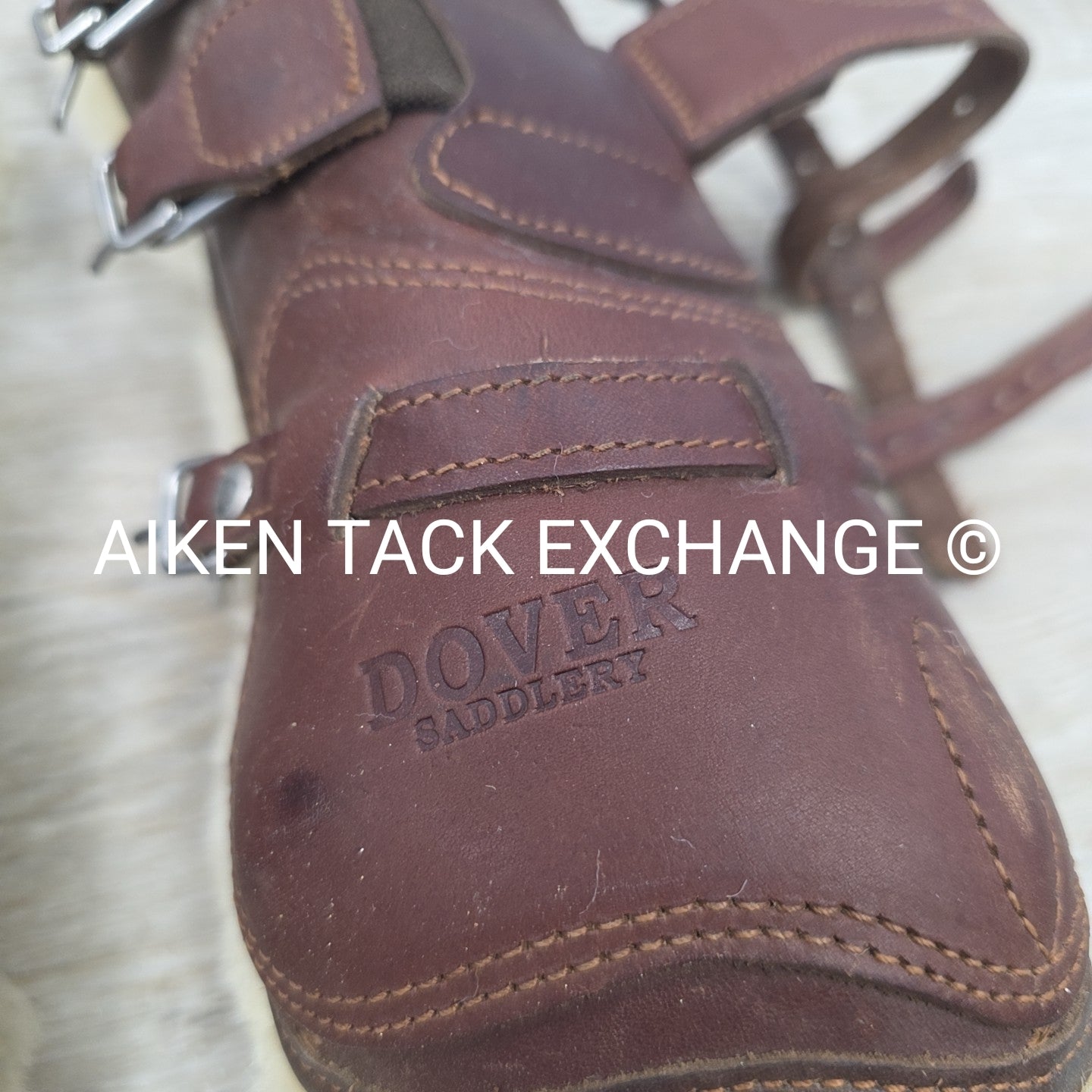 Dover Saddlery Leather Open Front Sheepskin Lined Boots, Size Medium