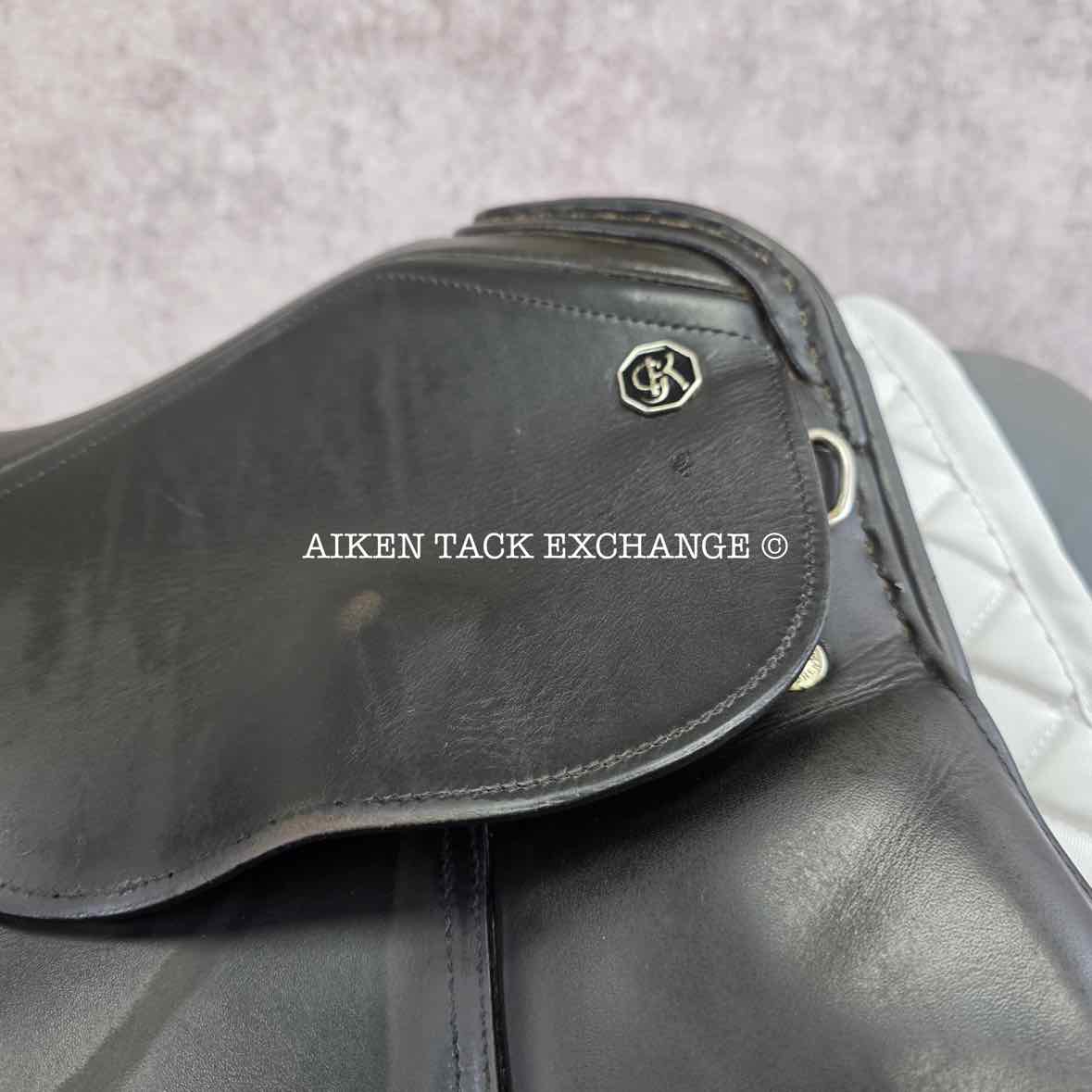 1990 Kieffer Wein DL Dressage Saddle, 17" Seat, Medium Wide Tree, Wool Flocked Panels