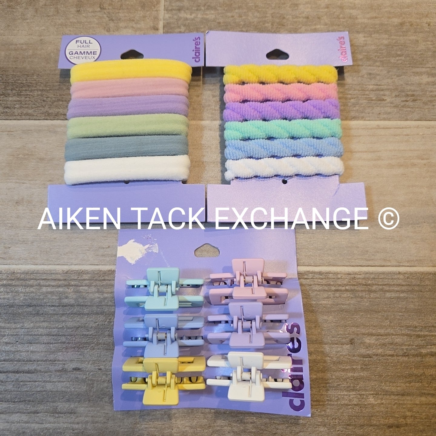 Claire's Hair Bundle - 1 Set of Claw Clips, 2 Scrunchie Sets