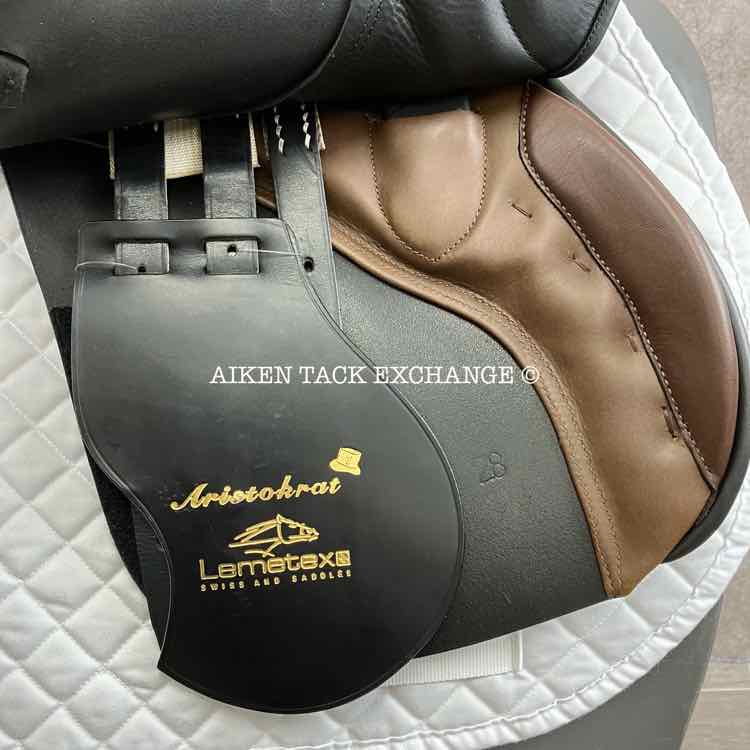 Courbette Lemetex Aristokrat Jump Saddle, 17" Seat, Medium Wide Tree, Wool Flocked Panels