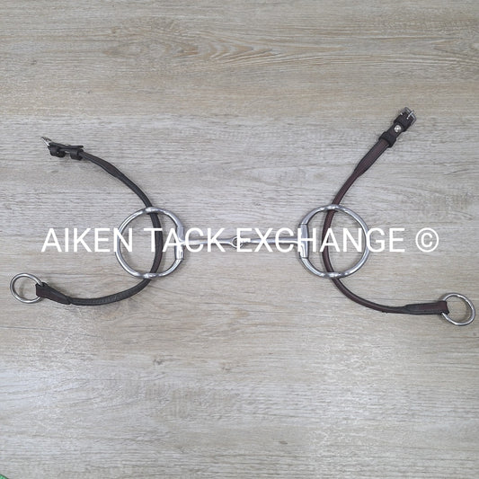 Single Joint Large Ring Loose Ring Gag Bit with Rope Cheek Pieces 5.75"