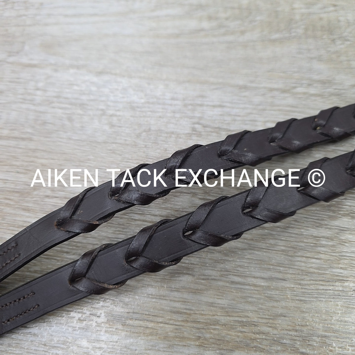 Flat Laced Reins, Brown, 62"