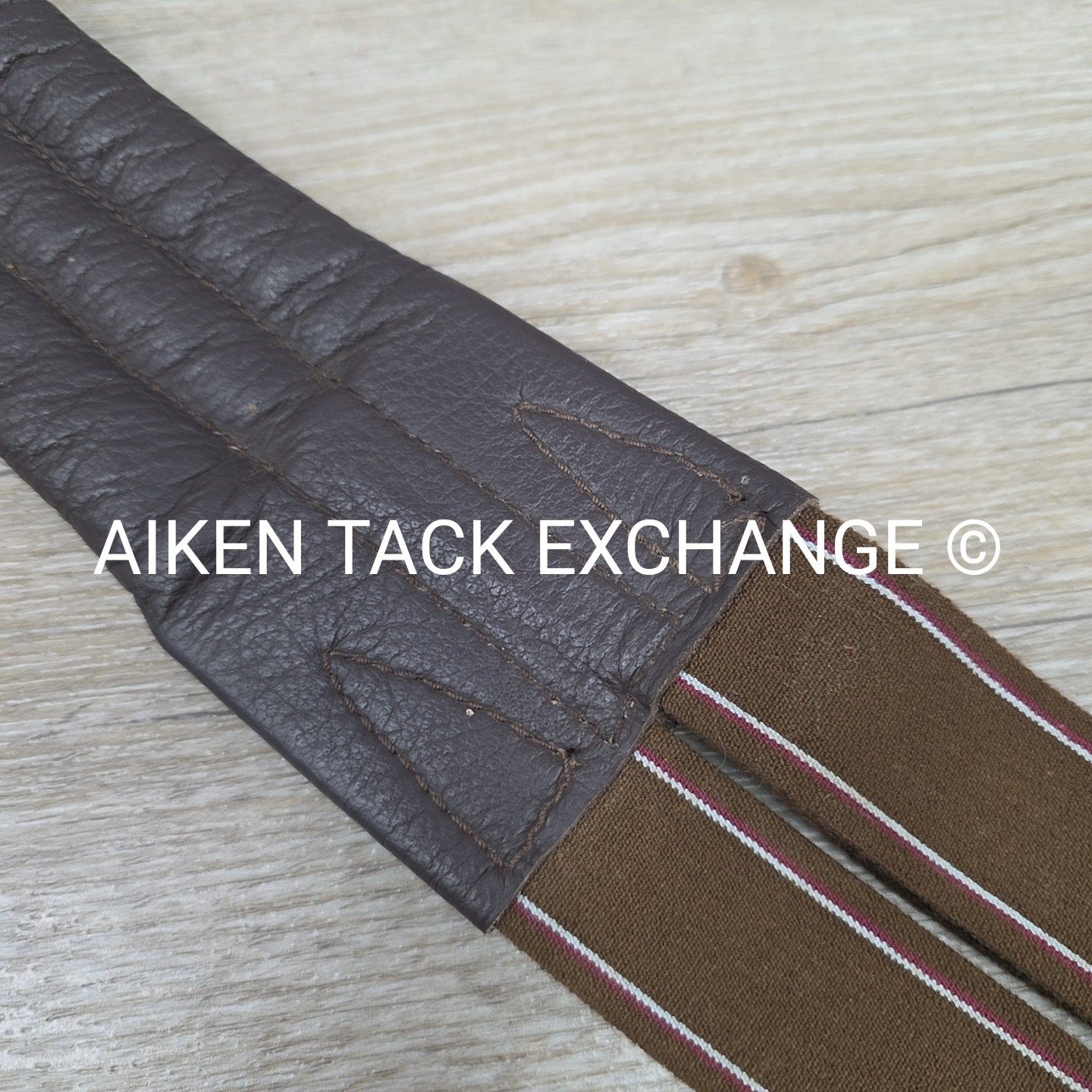 English Girth with Single End Elastic, Brown, 40"