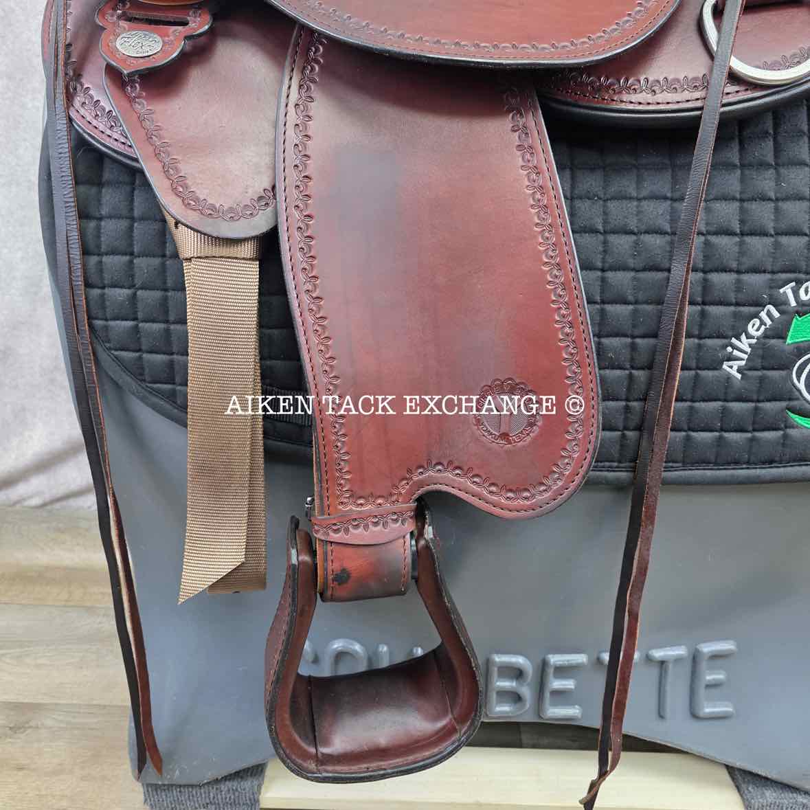 2017 Circle Y 1566 Nova Flex2 Trail Plus Western Saddle, 16" Seat, Wide Tree - Full QH Bars