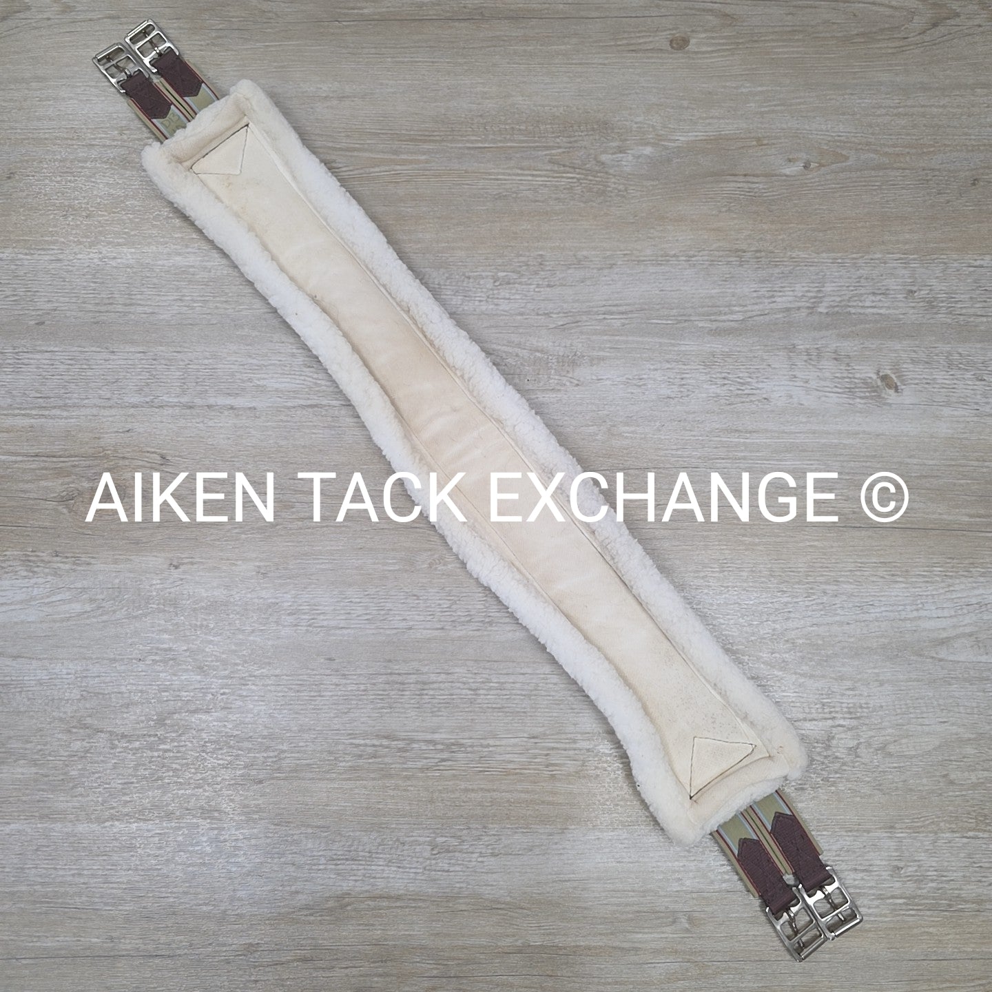 Ovation Fleece Girth with Double End Elastic, Brown, 46"