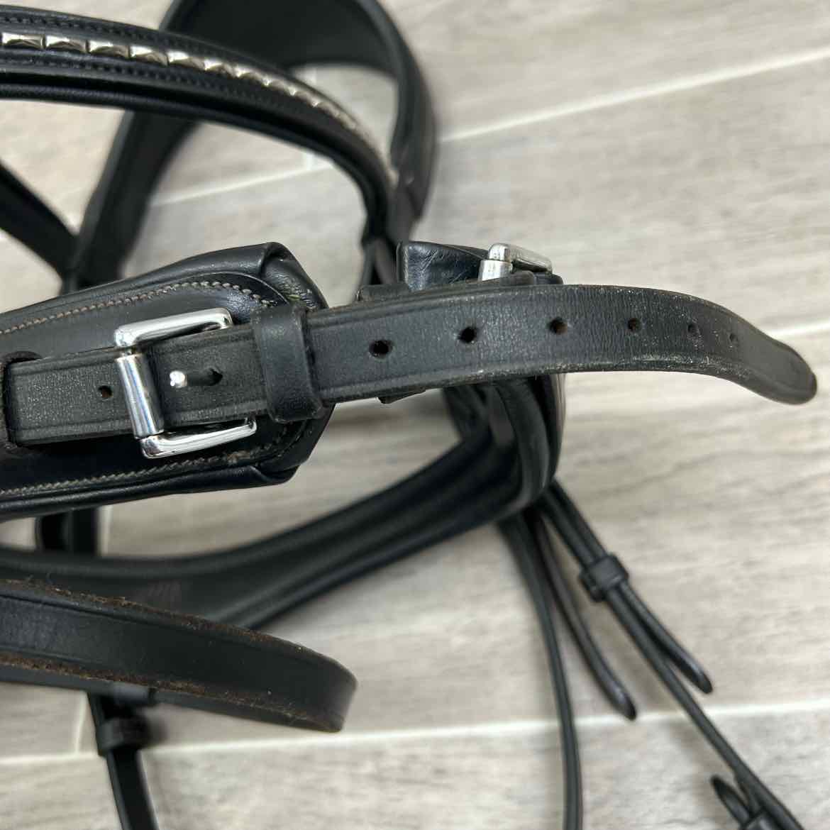 Acavallo Maesta Flash Bridle, No Reins, Black, Size Full