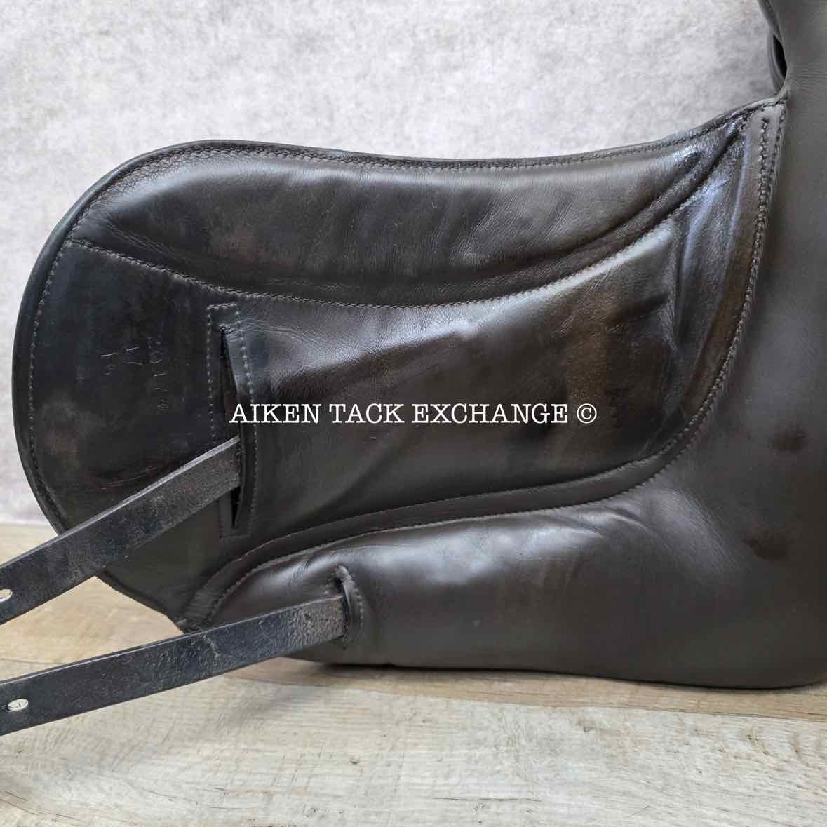 2019 Custom Saddlery Wolfgang Omni Monoflap Dressage Saddle, 17" Seat, Adjustable Tree, Wool Flocked Panels