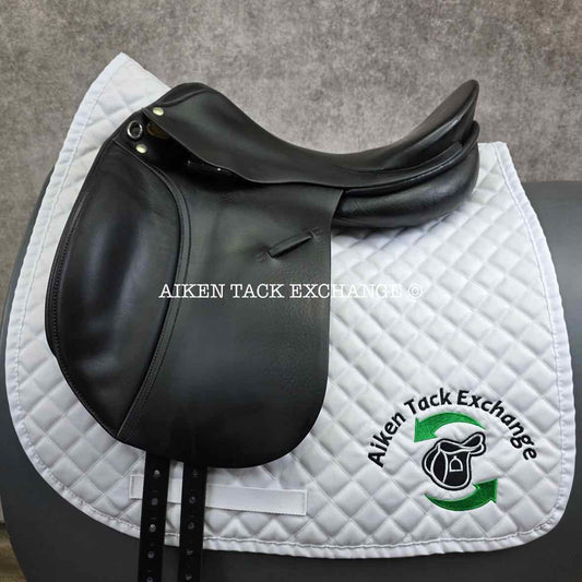 Roosli Pilatus Dressage Saddle, 17" Seat, Extra Short Flap, Medium Narrow Tree, Wool Flocked Panels