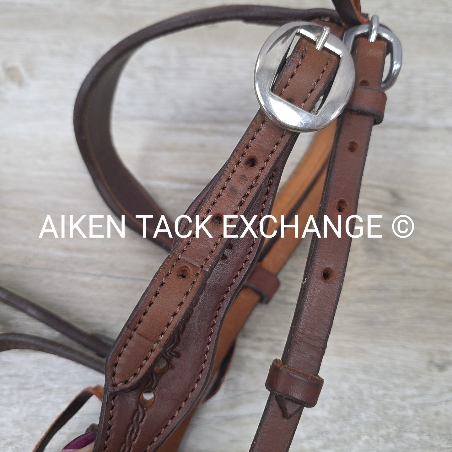 Browband Western Head Stall, Brown, Size Pony