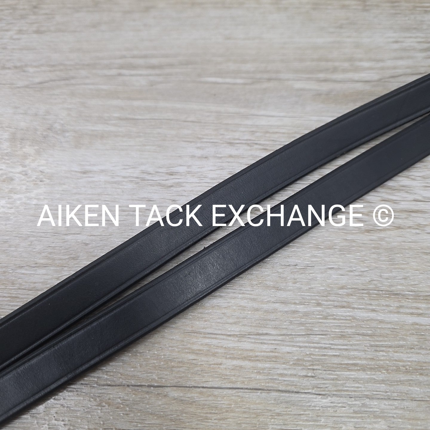 Leather Reins with Hand Stops, Black, 56"
