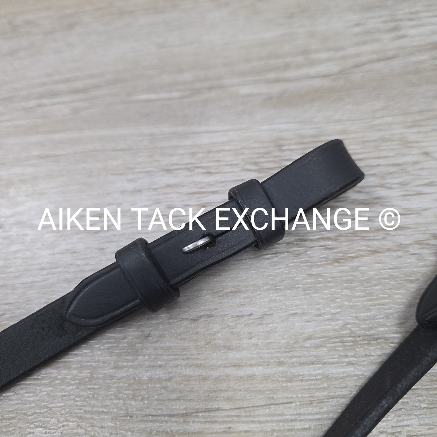 Leather Reins with Hand Stops, Black, 56"