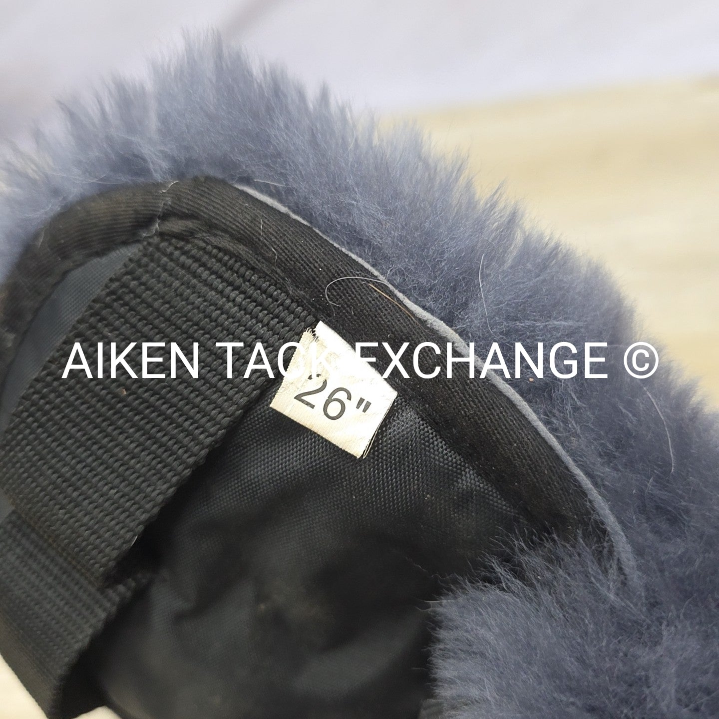 CAS Equestrian Sheepskin Girth, Black & Grey, 26"