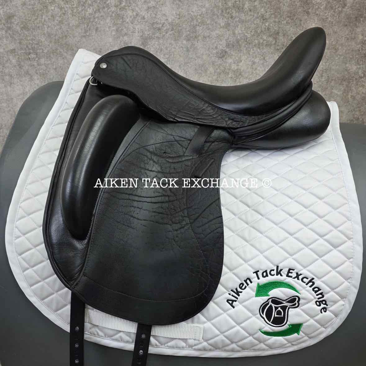 2015 Custom Saddlery Wolfgang Solo Monoflap Dressage Saddle, 17.5" Seat, Adjustable Tree, Wool Flocked Panels