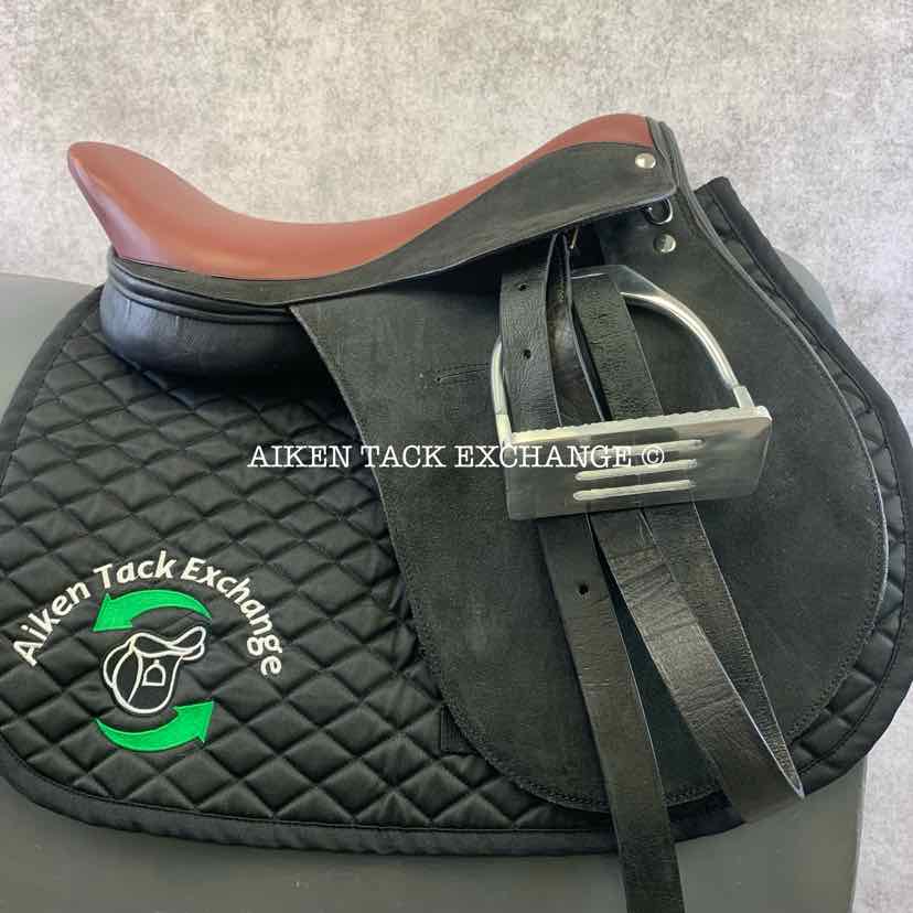 American Style Polo Saddle with Stirrups, Leathers, Girth & Overgirth, 18" Seat, Narrow Tree