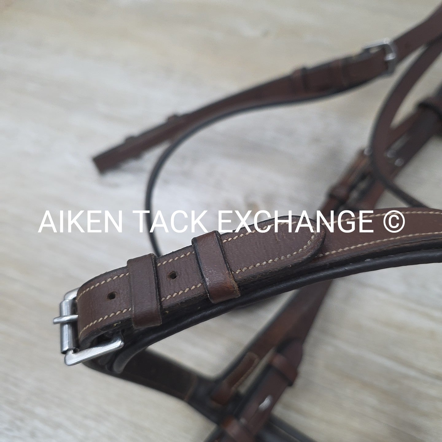 Fancy Stitched Bridle, No Reins, Brown, Size Full