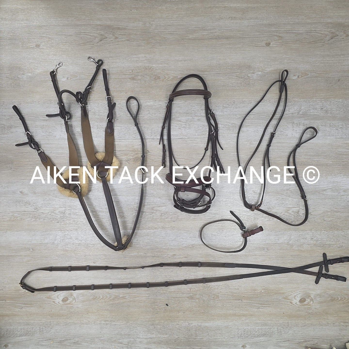 BARGAIN BUNDLE: Nunn Finer 5 Point Breastplate, Bridle, Reins, Flash Attachment,
