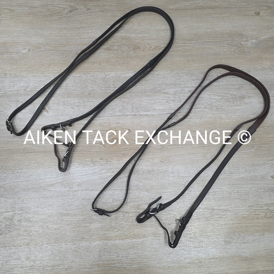 BARGAIN BUNDLE: 2 Pair Nunn Finer Super Grip Soft Grip Reins, Black & Brown, 58"
