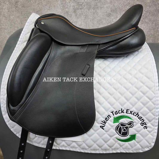 2019 Custom Saddlery Icon Alpha Monoflap Dressage Saddle, 17.5" Seat, Adjustable Tree, Wool Flocked Panels