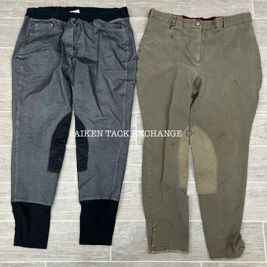 BARGAIN BUNDLE: 2 Pairs of Knee Patch Breeches - Size 34R