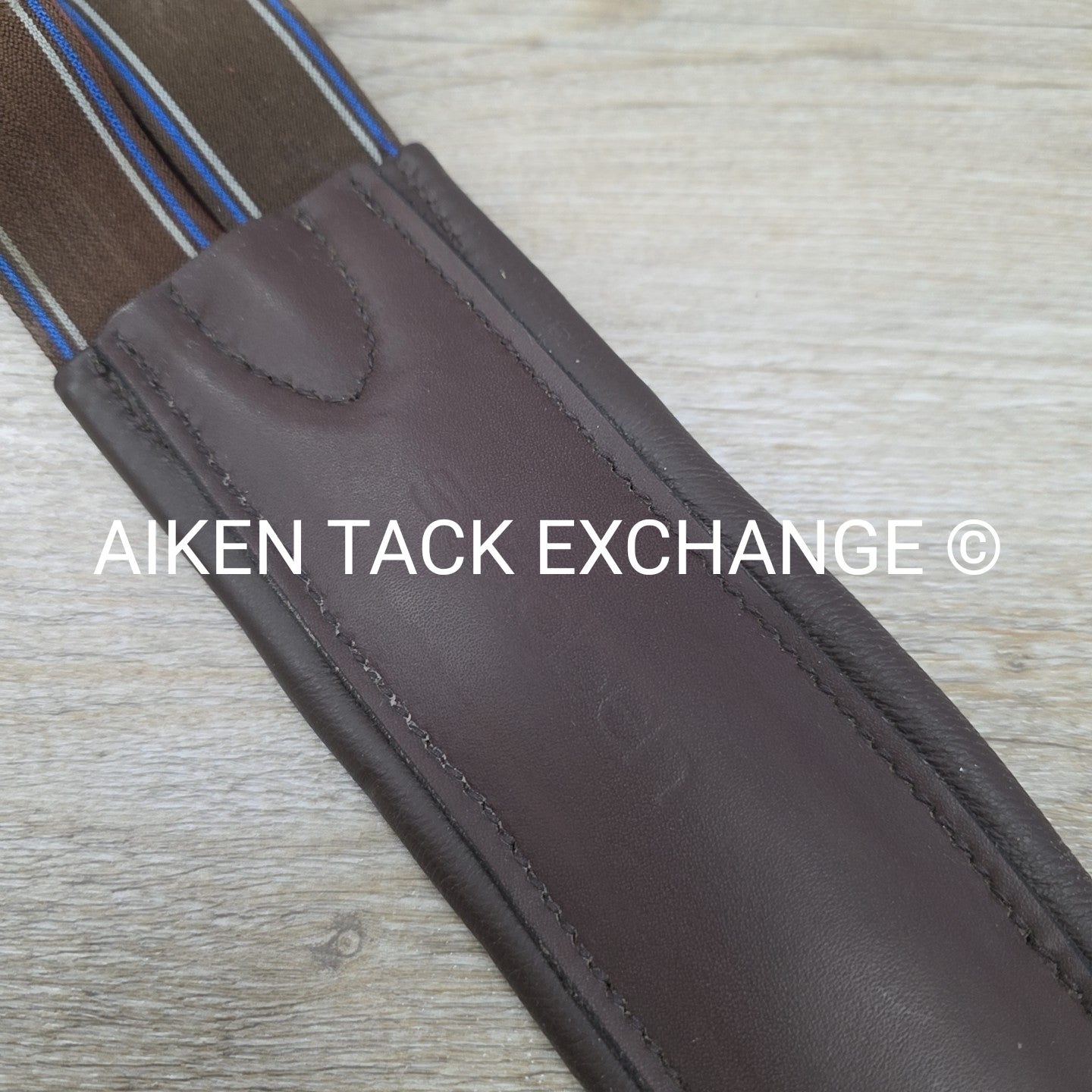 Stubben Leather Girth with Double End Elastic, Brown, 60" (150 cm)